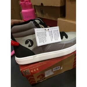 BILLY Kids Street High Top - Grey/Black Size: 5